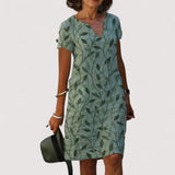 Jeanne | Vestido Con Cuello en V y Estampado